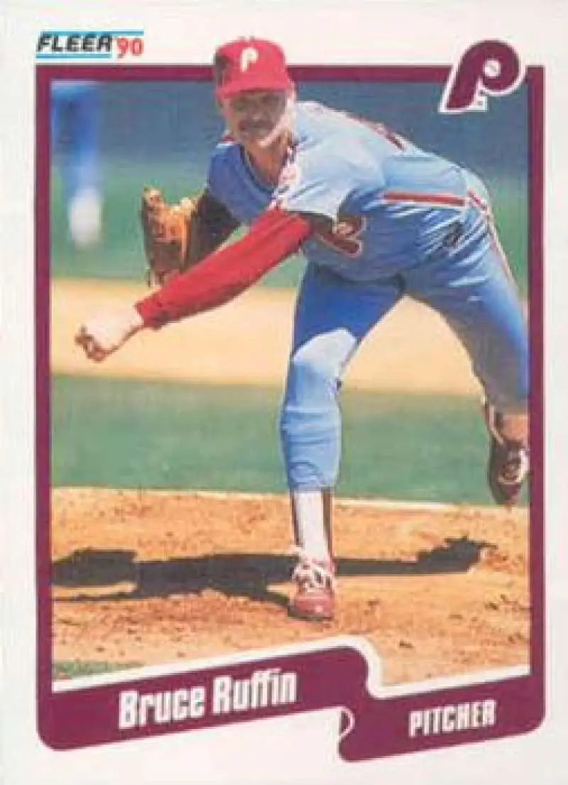 1990 Fleer #572 Bruce Ruffin NM-MT Philadelphia Phillies Baseball Card - Baseball Card Single