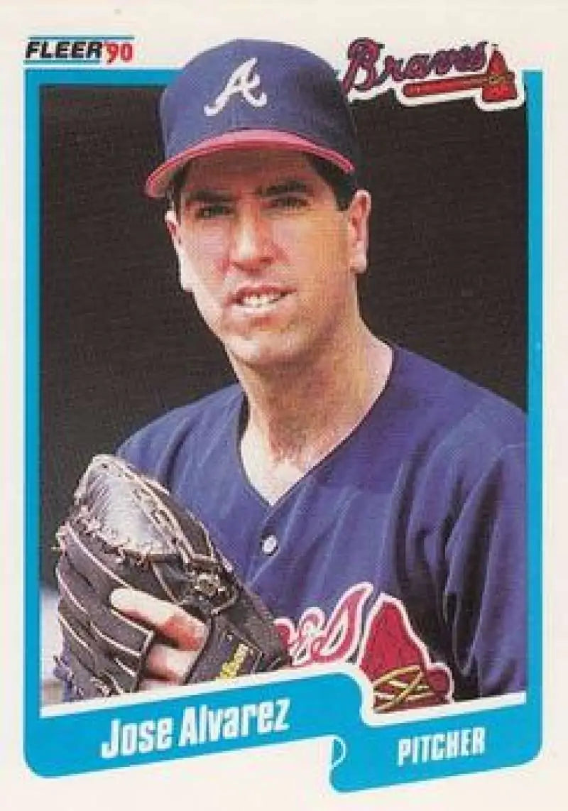 1990 Fleer #574 Jose Alvarez NM-MT Atlanta Braves Baseball Card - Baseball Card Single