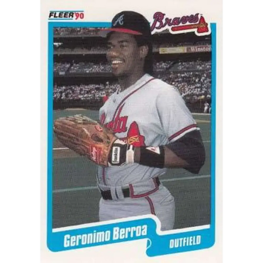 1990 Fleer #575 Geronimo Berroa NM-MT Atlanta Braves Baseball Card - Baseball Card Single
