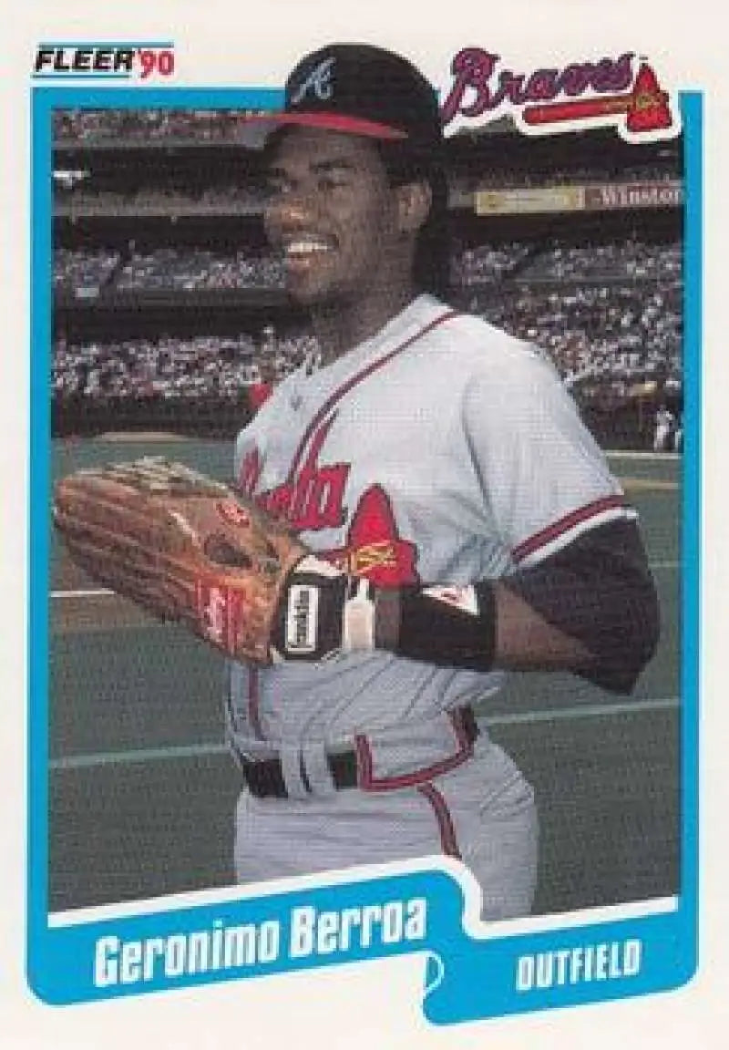 1990 Fleer #575 Geronimo Berroa NM-MT Atlanta Braves Baseball Card - Baseball Card Single