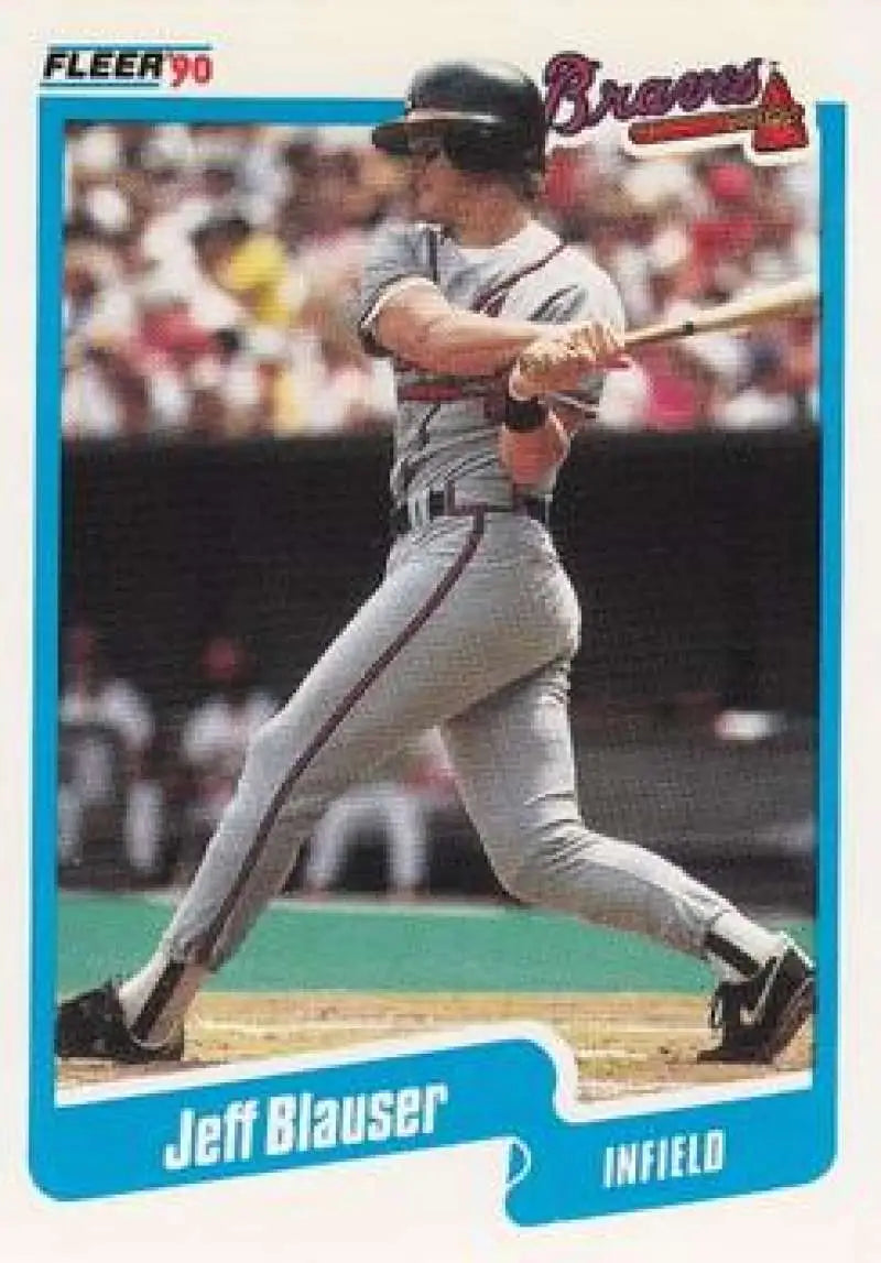 1990 Fleer #576 Jeff Blauser NM-MT Atlanta Braves Baseball Card - Baseball Card Single