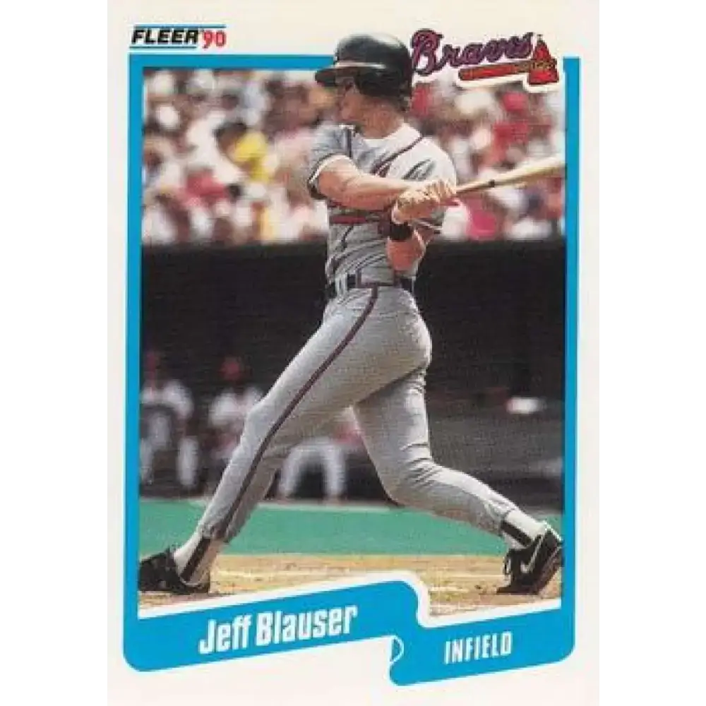 1990 Fleer #576 Jeff Blauser NM-MT Atlanta Braves Baseball Card - Baseball Card Single