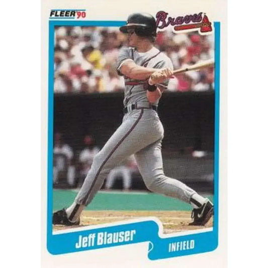 1990 Fleer #576 Jeff Blauser NM-MT Atlanta Braves Baseball Card - Baseball Card Single