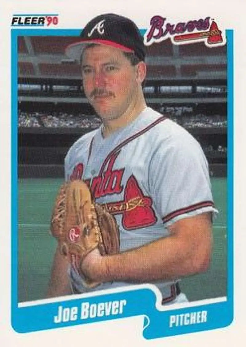 1990 Fleer #577 Joe Boever NM-MT Atlanta Braves Baseball Card - Baseball Card Single