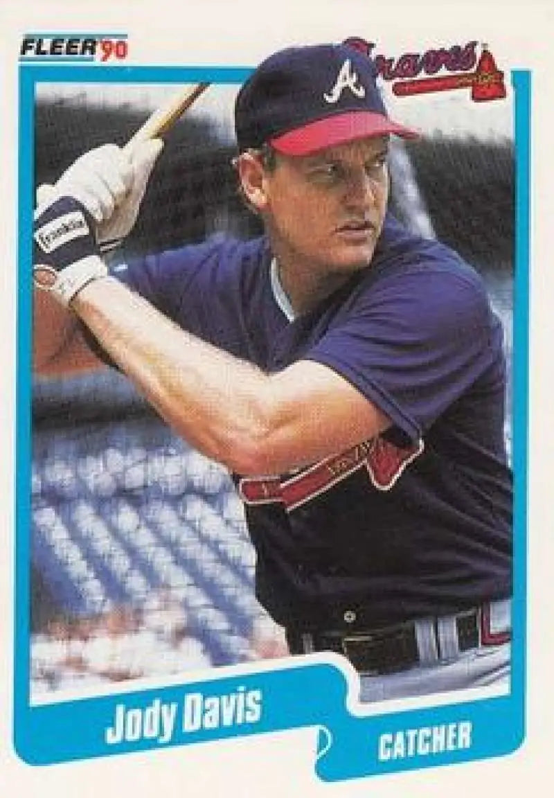 1990 Fleer #579 Jody Davis NM-MT Atlanta Braves Baseball Card - Baseball Card Single