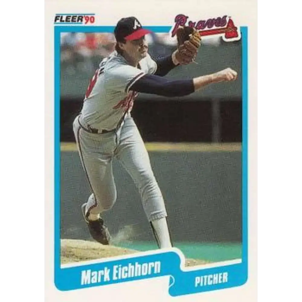 1990 Fleer #580 Mark Eichhorn NM-MT Atlanta Braves Baseball Card - Baseball Card Single