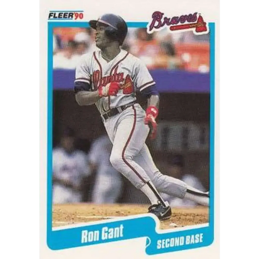 1990 Fleer #582 Ron Gant NM-MT Atlanta Braves Baseball Card - Baseball Card Single