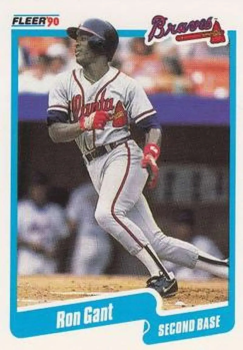 1990 Fleer #582 Ron Gant NM-MT Atlanta Braves Baseball Card - Baseball Card Single