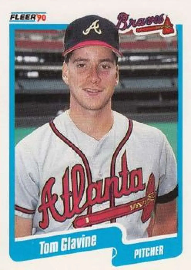 1990 Fleer #583 Tom Glavine NM-MT Atlanta Braves Baseball Card - Baseball Card Single