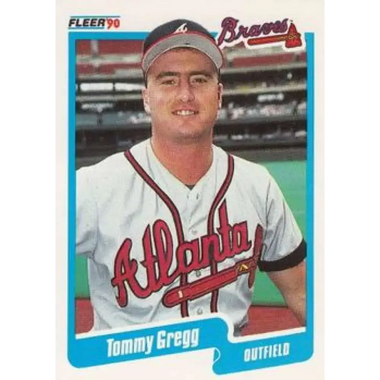 1990 Fleer #585 Tommy Gregg NM-MT Atlanta Braves Baseball Card - Baseball Card Single