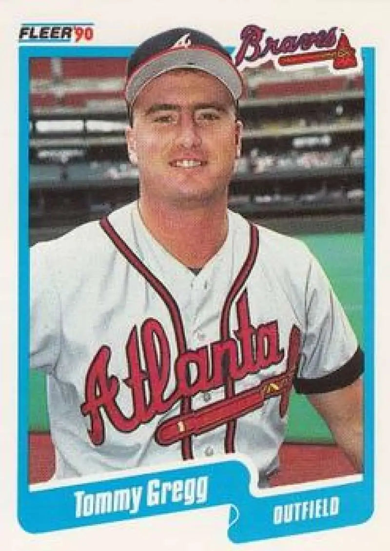 1990 Fleer #585 Tommy Gregg NM-MT Atlanta Braves Baseball Card - Baseball Card Single