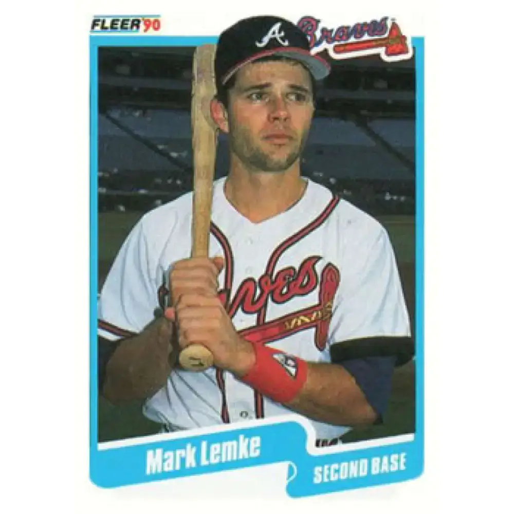 1990 Fleer #587 Mark Lemke NM-MT Atlanta Braves Baseball Card - Baseball Card Single