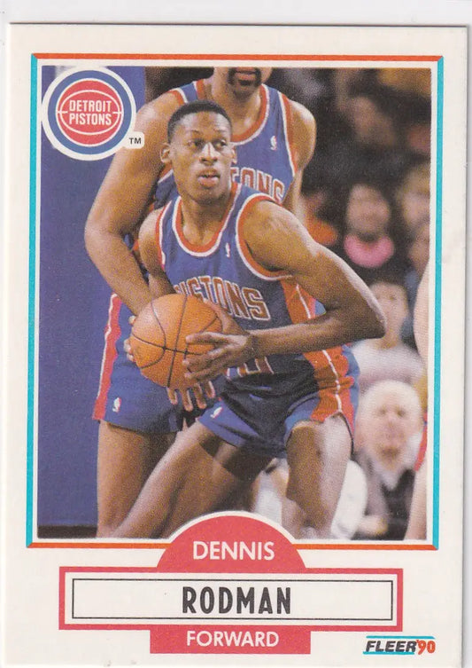 1990 FLEER #59 DENNIS RODMAN- DETROIT PISTONS - Basketball Card Single