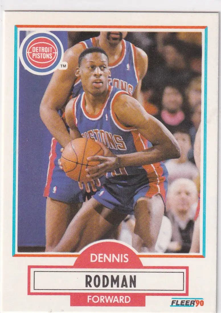 1990 FLEER #59 DENNIS RODMAN- DETROIT PISTONS - Basketball Card Single