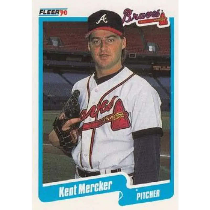 1990 Fleer #590 Kent Mercker NM-MT RC Rookie Atlanta Braves Baseball Card - Baseball Card Single