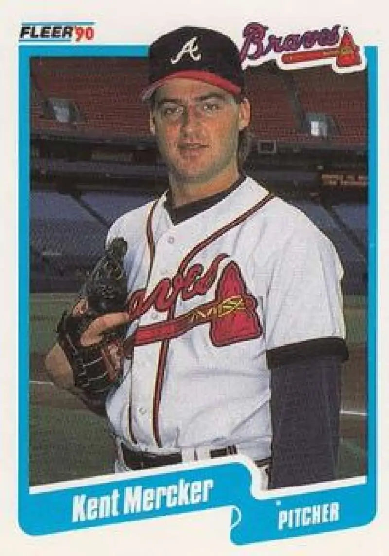 1990 Fleer #590 Kent Mercker NM-MT RC Rookie Atlanta Braves Baseball Card - Baseball Card Single