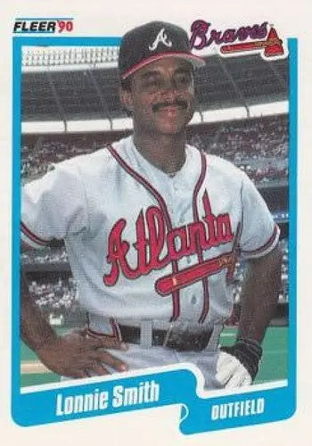 1990 Fleer #593 Lonnie Smith NM-MT Braves - Baseball Card Single
