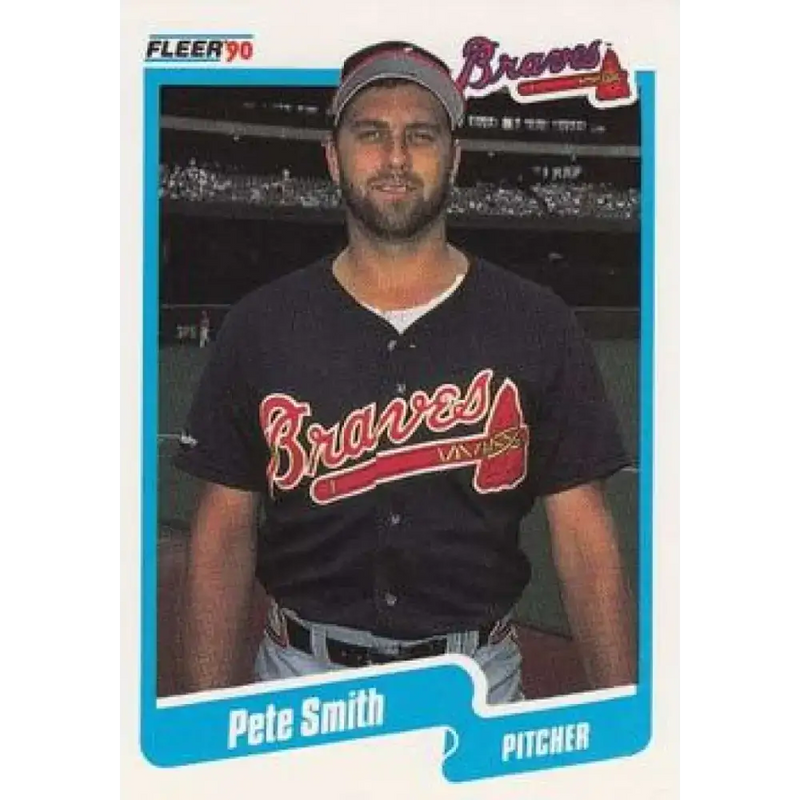 1990 Fleer #594 Pete Smith NM-MT Atlanta Braves Baseball Card - Baseball Card Single