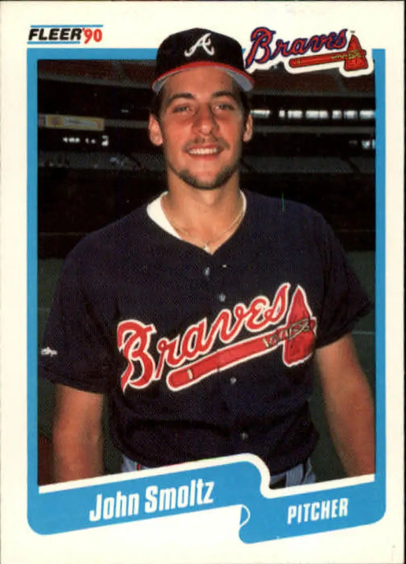 1990 Fleer #595 John Smoltz NM-MT Atlanta Braves Baseball Card - Baseball Card Single