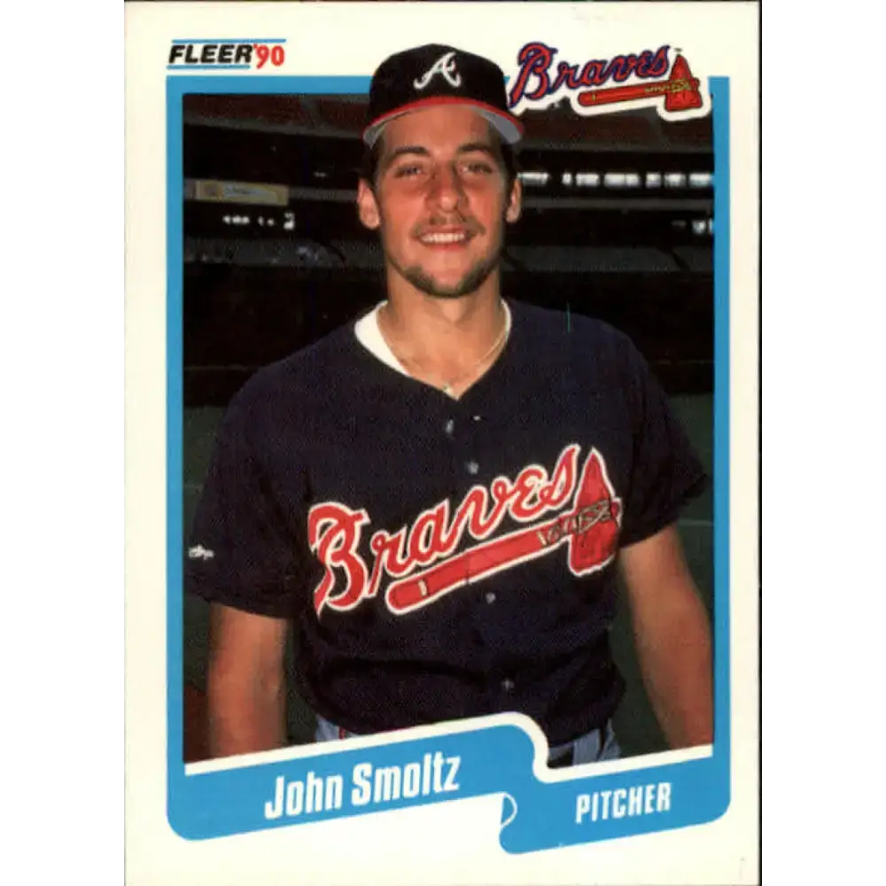 1990 Fleer #595 John Smoltz NM-MT Atlanta Braves Baseball Card - Baseball Card Single