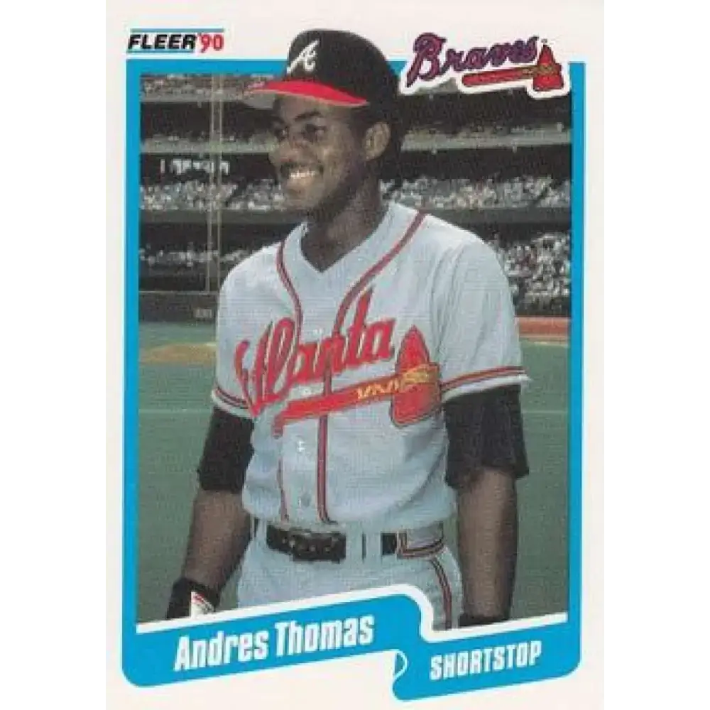 1990 Fleer #597 Andres Thomas NM-MT Atlanta Braves Baseball Card - Baseball Card Single
