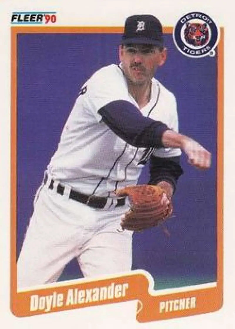1990 Fleer #599 Doyle Alexander NM-MT Detroit Tigers Baseball Card - Baseball Card Single