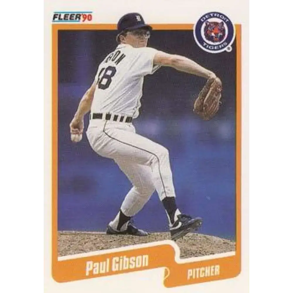 1990 Fleer #602 Paul Gibson NM-MT Detroit Tigers Baseball Card - Baseball Card Single