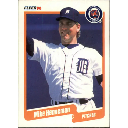 1990 Fleer #604 Mike Henneman NM-MT Detroit Tigers Baseball Card - Baseball Card Single