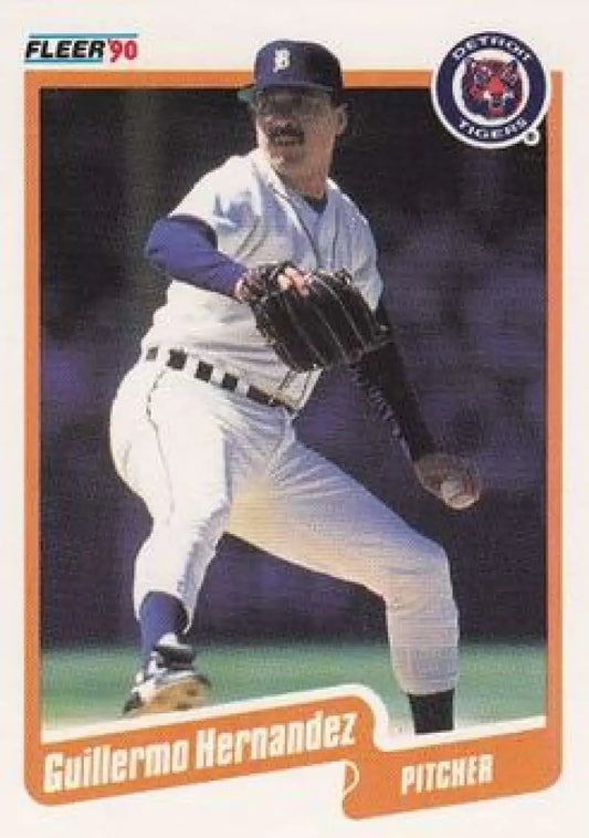 1990 Fleer #605 Guillermo Hernandez NM-MT Detroit Tigers Baseball Card
