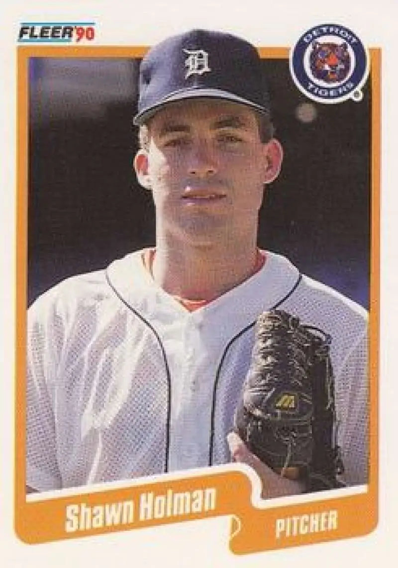 1990 Fleer #606 Shawn Holman NM-MT RC Rookie Detroit Tigers Baseball Card - Baseball Card Single