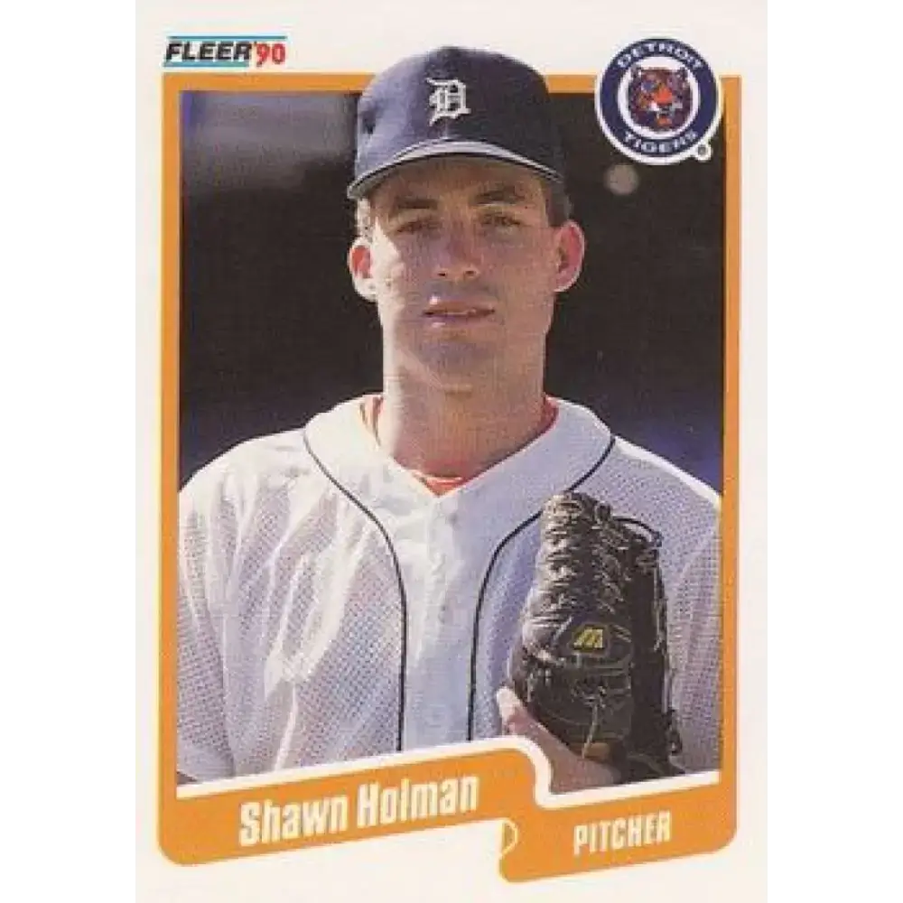 1990 Fleer #606 Shawn Holman NM-MT RC Rookie Detroit Tigers Baseball Card - Baseball Card Single