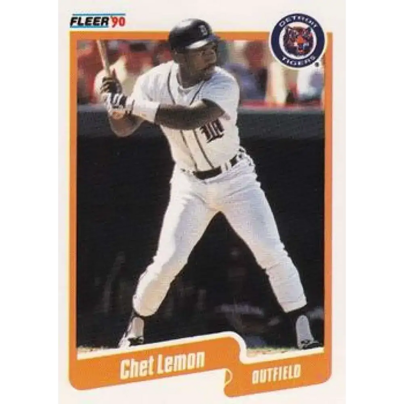 1990 Fleer #608 Chet Lemon NM-MT Detroit Tigers Baseball Card - Baseball Card Single
