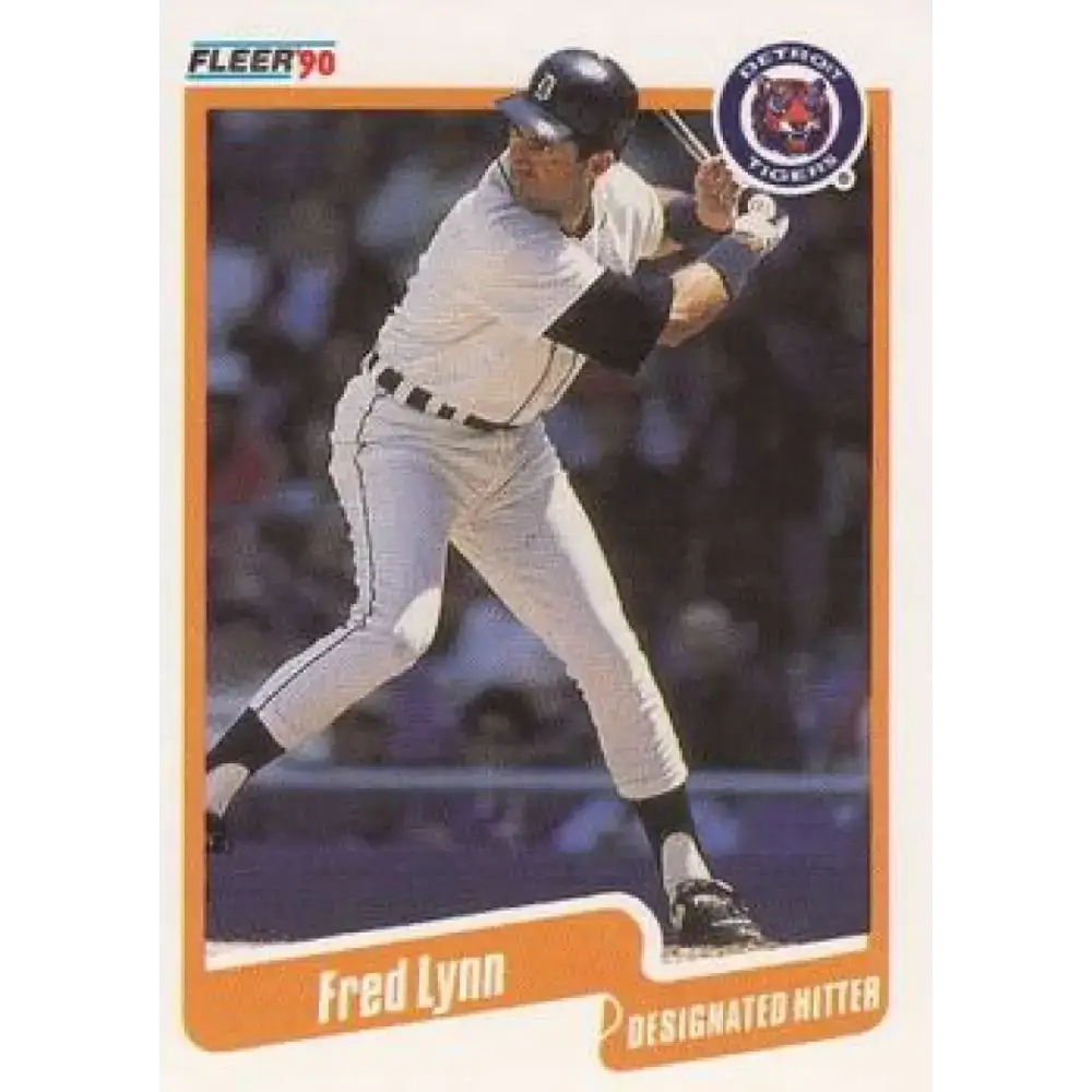 1990 Fleer #609 Fred Lynn NM-MT Detroit Tigers Baseball Card - Baseball Card Single