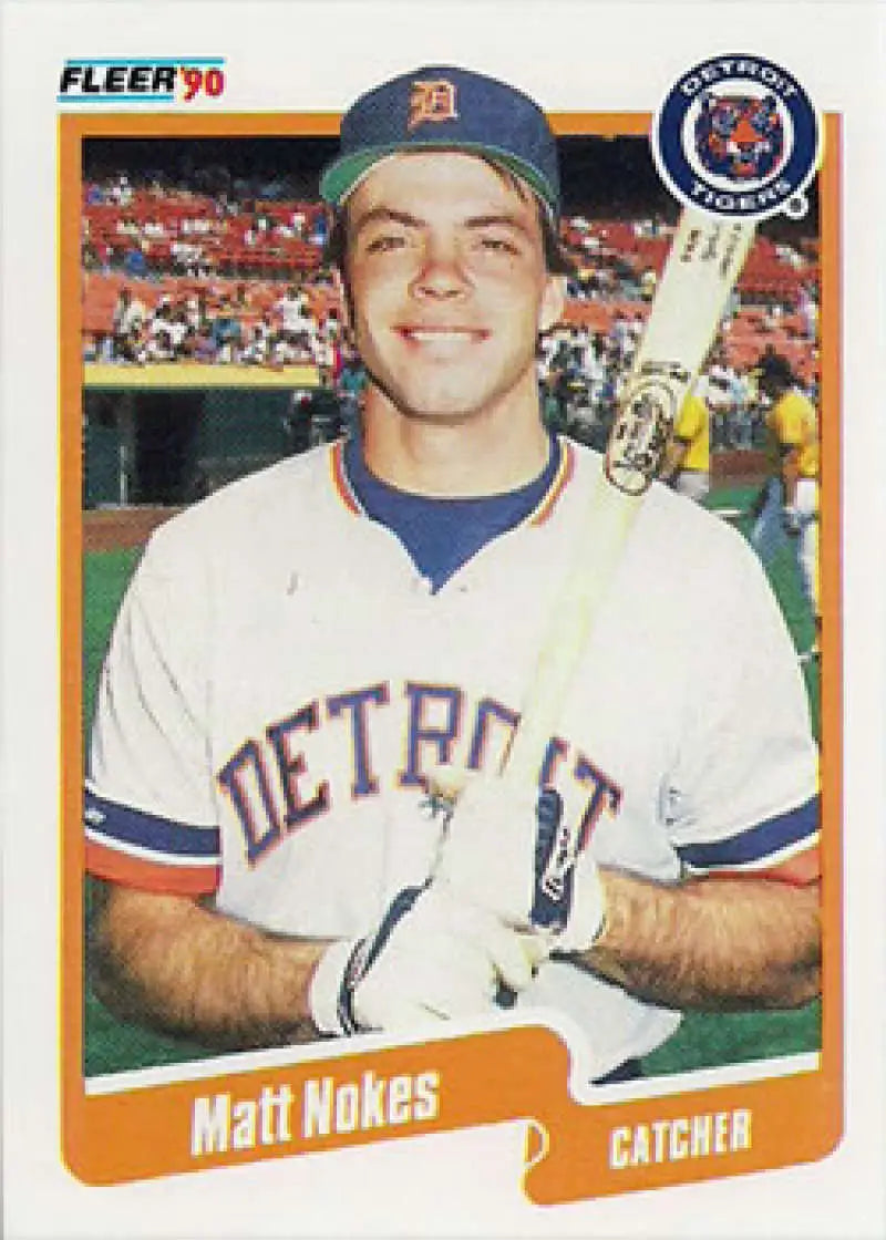 1990 Fleer #611 Matt Nokes NM-MT Detroit Tigers Baseball Card - Baseball Card Single