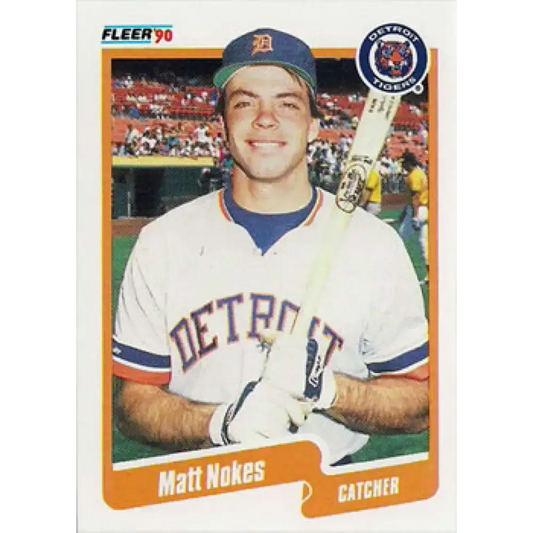 1990 Fleer #611 Matt Nokes NM-MT Detroit Tigers Baseball Card - Baseball Card Single