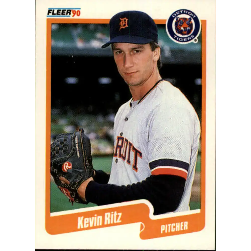 1990 Fleer #613 Kevin Ritz NM-MT RC Rookie Detroit Tigers Baseball Card - Baseball Card Single
