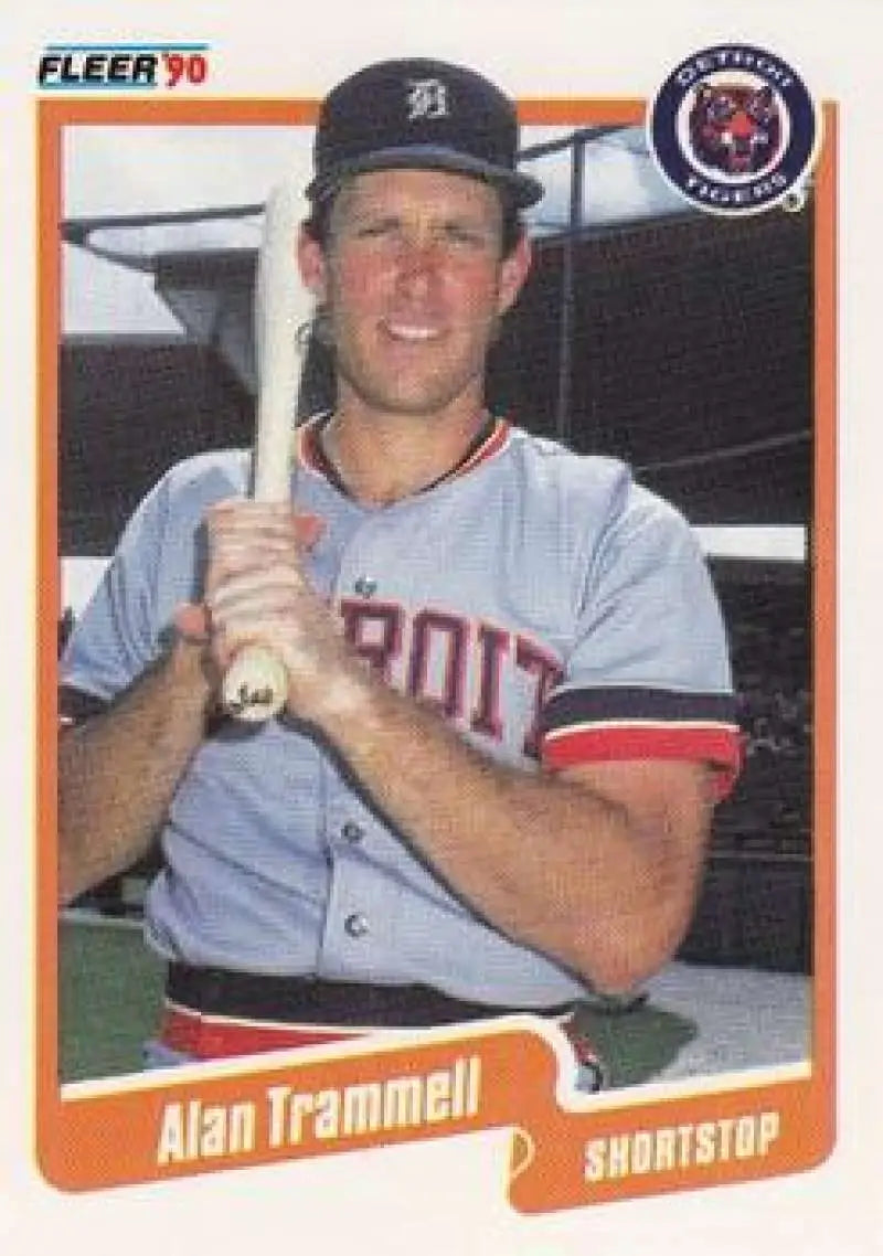 1990 Fleer #617 Alan Trammell NM-MT Detroit Tigers Baseball Card - Baseball Card Single