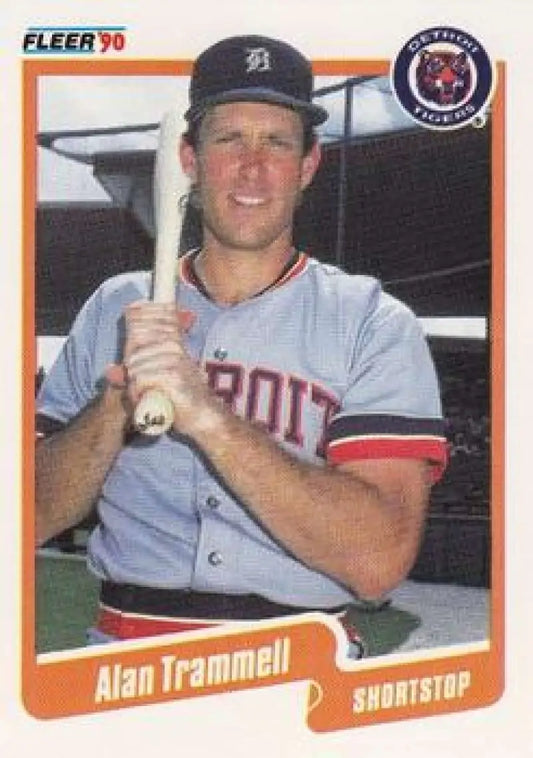 1990 Fleer #617 Alan Trammell NM-MT Detroit Tigers Baseball Card - Baseball Card Single