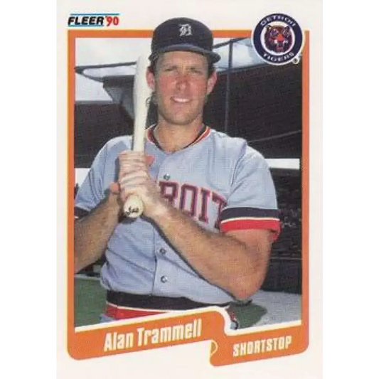 1990 Fleer #617 Alan Trammell NM-MT Detroit Tigers Baseball Card - Baseball Card Single