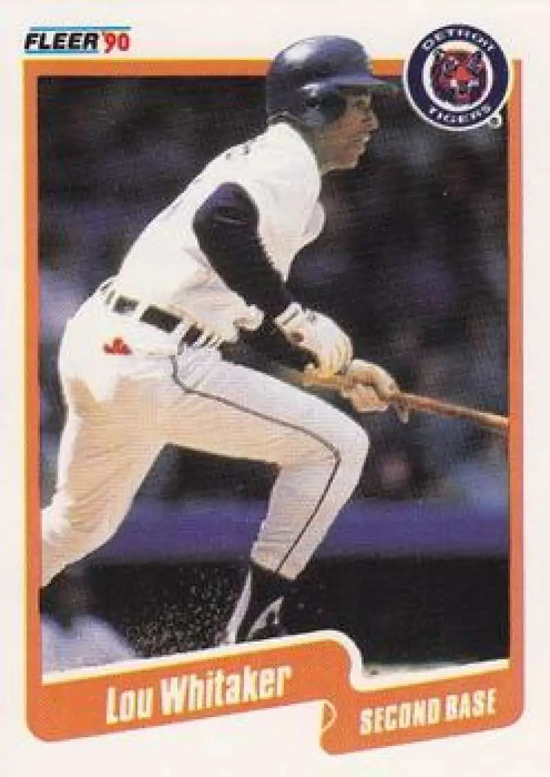 1990 Fleer #619 Lou Whitaker NM-MT Detroit Tigers Baseball Card - Baseball Card Single
