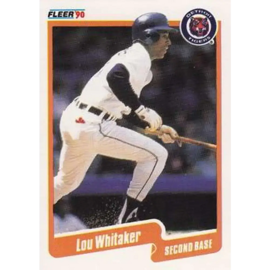 1990 Fleer #619 Lou Whitaker NM-MT Detroit Tigers Baseball Card - Baseball Card Single