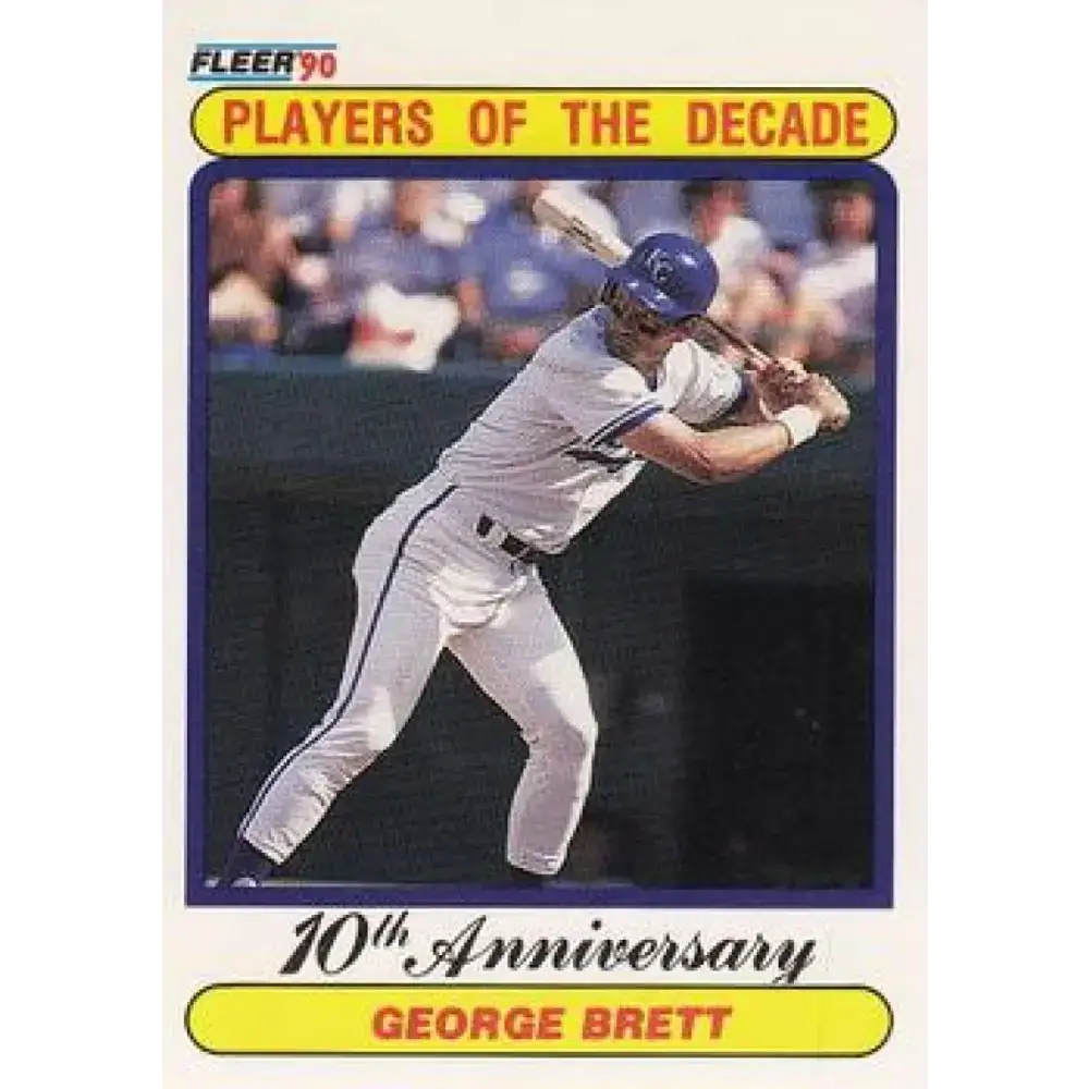 1990 Fleer #621b George Brett 1980 COR NM-MT Kansas City Royals Baseball Card - Baseball Card Single