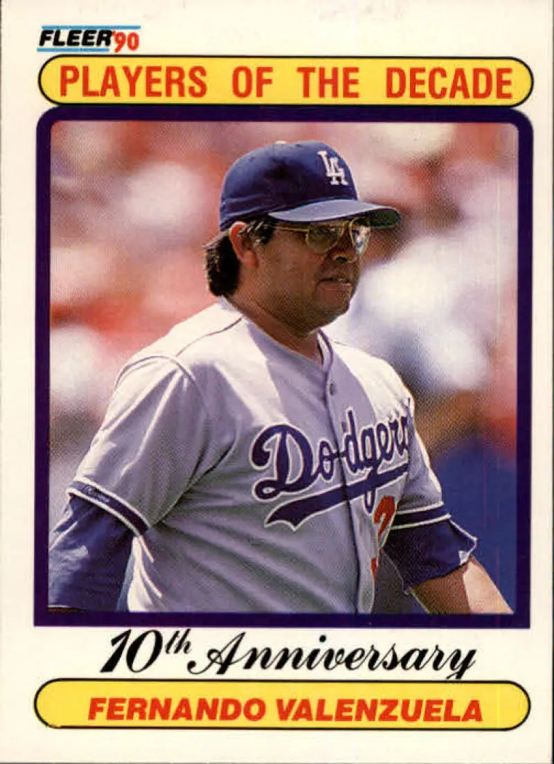 1990 Fleer #622 Fernando Valenzuela NM-MT Los Angeles Dodgers Baseball Card - Baseball Card Single