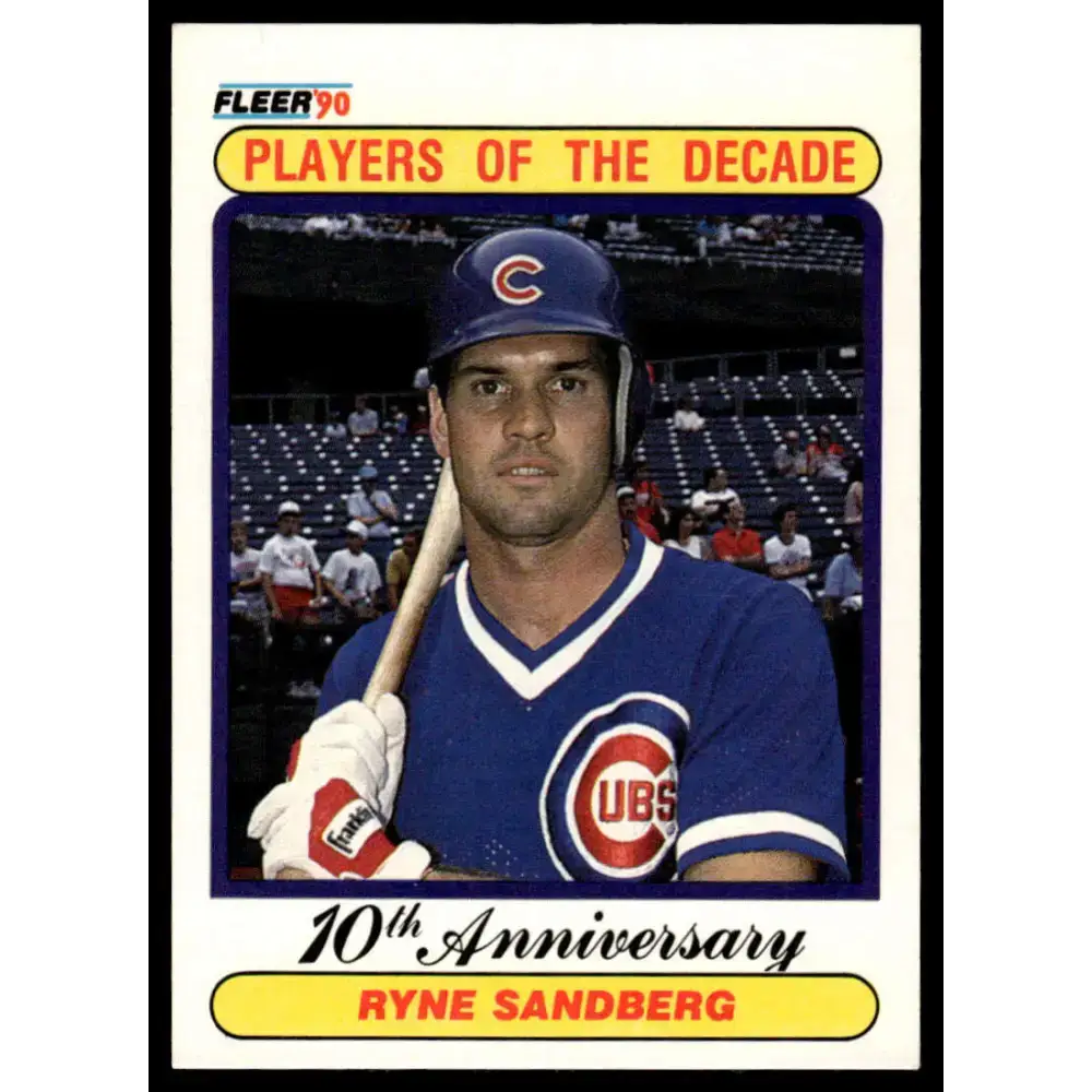 1990 Fleer #625 Ryne Sandberg EX Chicago Cubs Baseball Card - Baseball Card Single