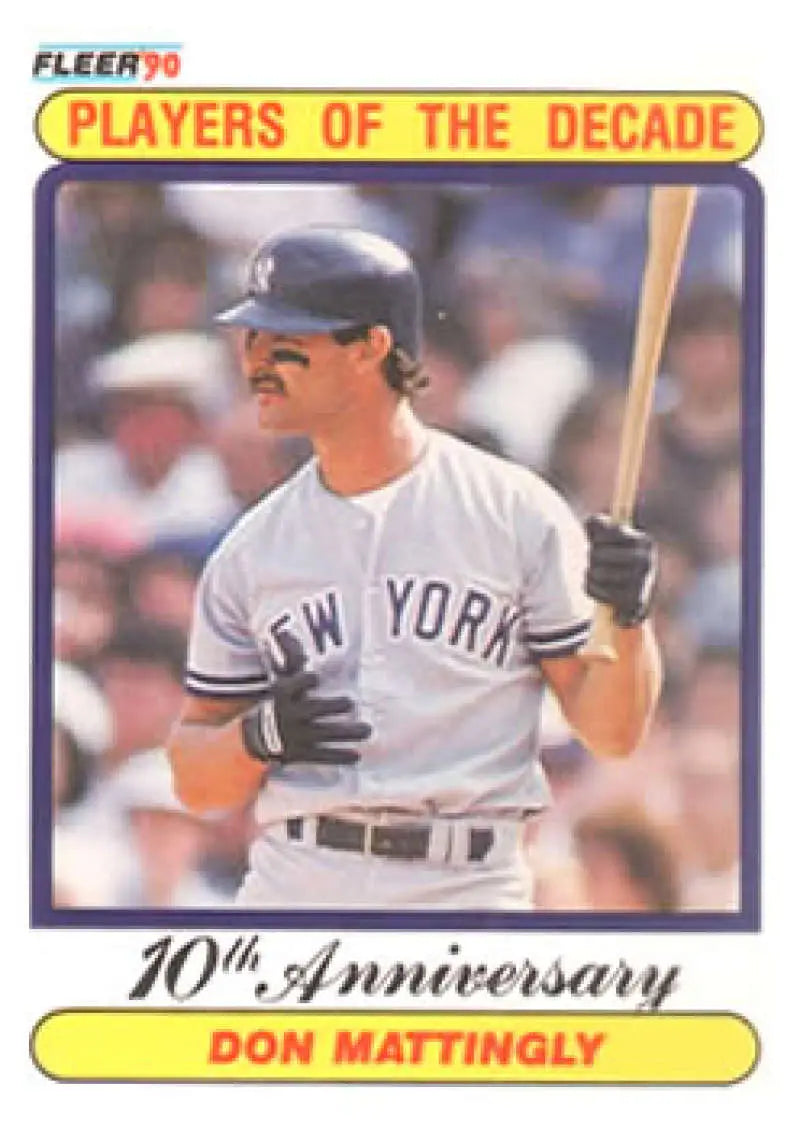 1990 Fleer #626 Don Mattingly NM-MT New York Yankees Baseball Card - Baseball Card Single