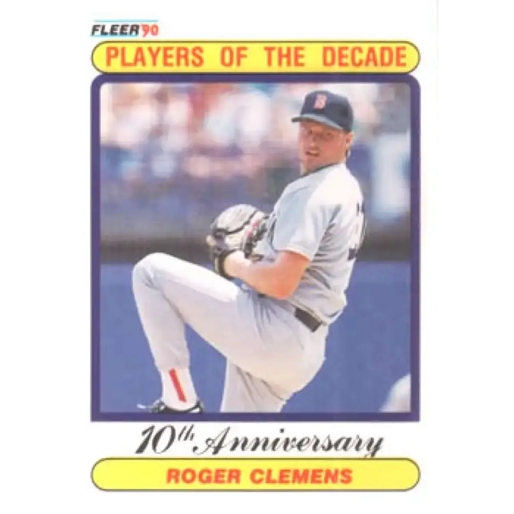 1990 Fleer #627 Roger Clemens 1986 NM-MT Boston Red Sox Baseball Card - Baseball Card Single
