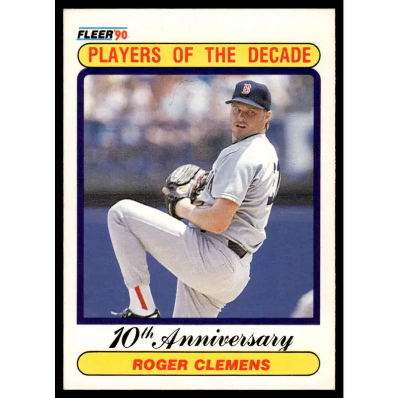 1990 Fleer #627 Roger Clemens EX/NM Boston Red Sox Baseball Card - Baseball Card Single