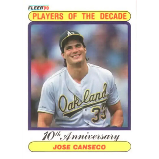 1990 Fleer #629 Jose Canseco 1988 UER NM-MT Oakland Athletics Baseball Card - Baseball Card Single