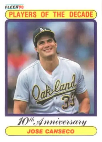1990 Fleer #629 Jose Canseco EX/NM Athletics 1988 UER ID:33152 - Baseball Card Single