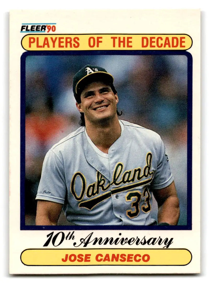 1990 Fleer #629a Jose Canseco - Baseball Card Single